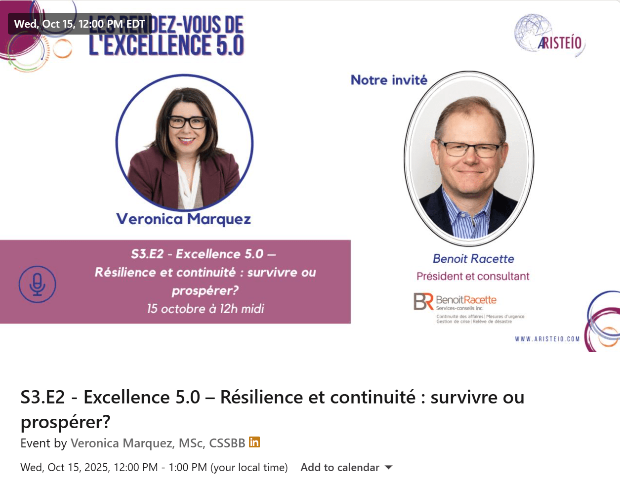 RDV excellence Aristeio